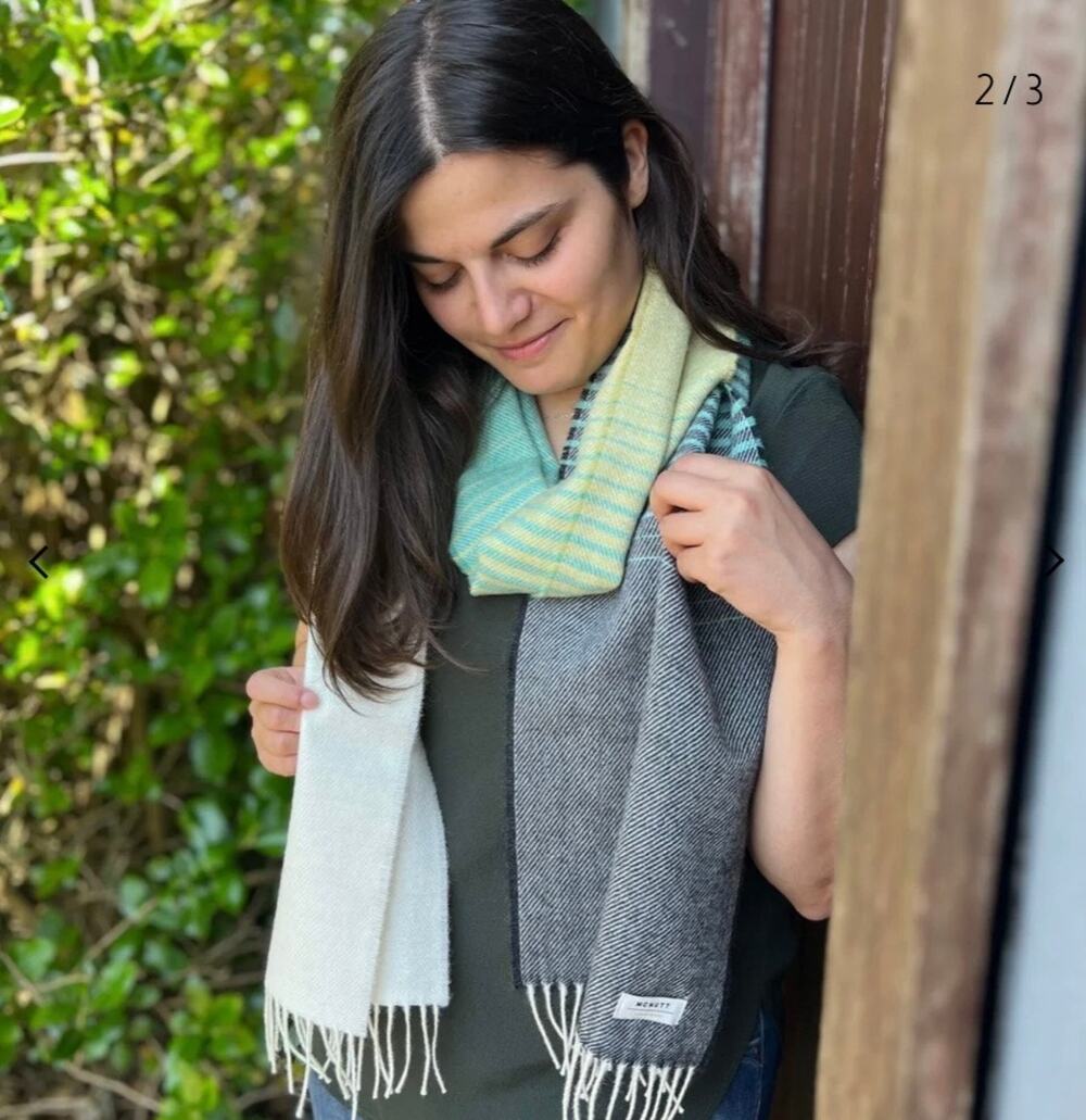 McNutt of Donegal Lambswool Jasmine Scarf Long Wide Ombre Irish Wrap Shawl